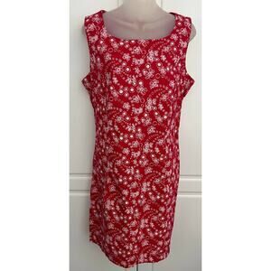 Vintage Hanes Signature Collection Red White Sheath Dress Size XL
